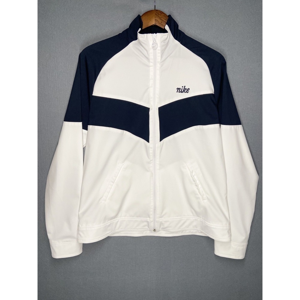 Nike Women's Full Zip Colorblock Track Jacket White/Navy XL 16-18